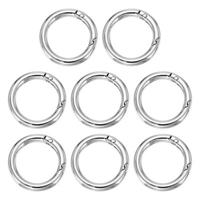 Metal Spring O Ring, Round Carabiners Clips, 1.4 Inch & 8 Pcs & Silver