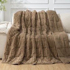 Weighted Blanket for Adults 15 lbs Twin Size, Cozy Fluffy Sherpa Fleece Jacqu...