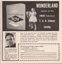1955 F.A.O. Schwarz Toy Catalog Vintage Print Ad New Yorker Magazine
