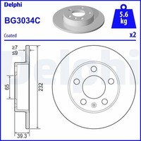 2X Delphi Bremsscheibe Bremsscheiben Satz Bremsen Hinten BG3034C