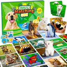 Animal Matching Game for Kids 100PCS Memory Card Game for Toddlers Preschool Lea