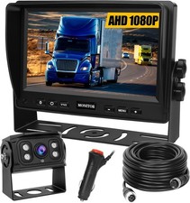 Backup Camera for Truck RV with AHD 1080P 7" Monitor Rear View Camera Kit DIY