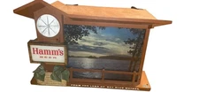 VINTAGE 1960’S HAMM’S DUSK TO DAWN LIGHT UP MOTION CLOCK BEER SIGN Needs Repair
