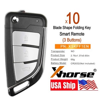 10x Xhorse Smart Remote Key Knife Style 3 Buttons XSKFF1EN for VVDI MINI TOOL
