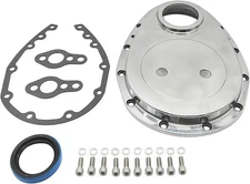 SBC Polished Aluminum Timing Chain Cover Kit Fits SB Chevy 283 305 327 350... 
