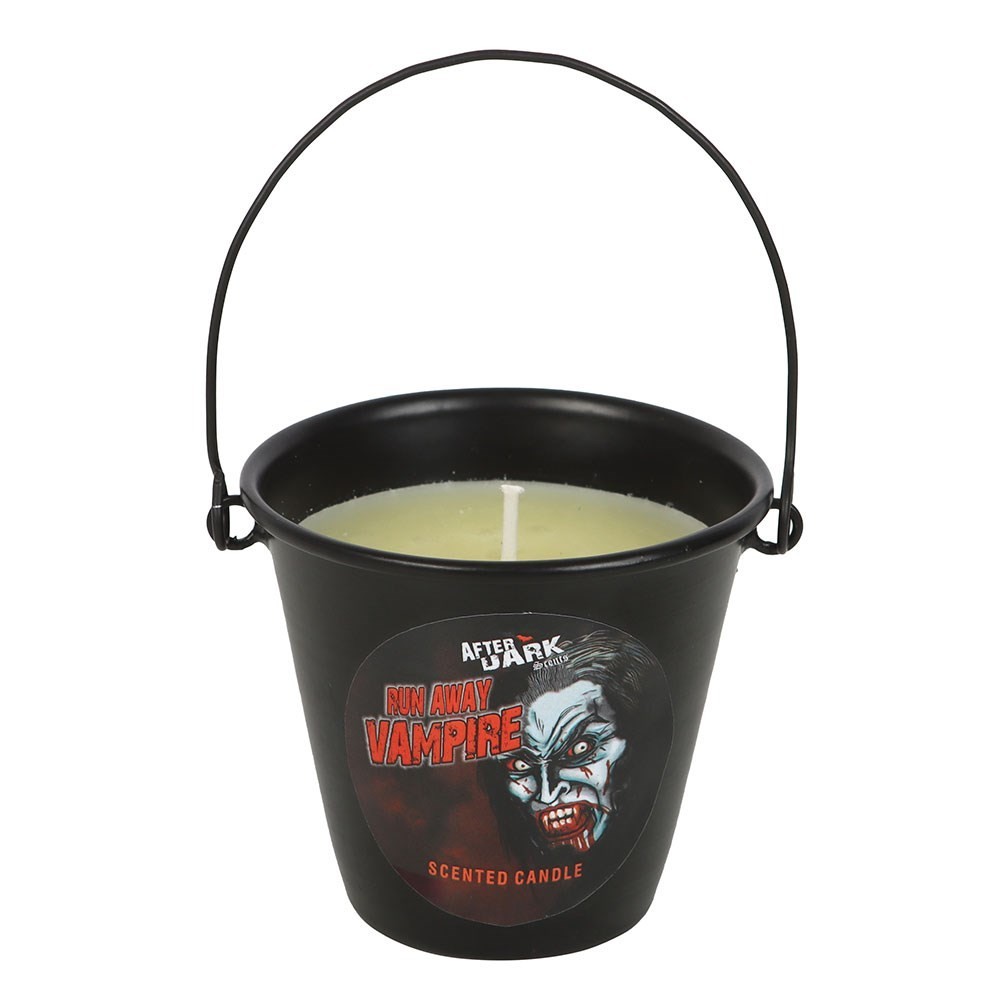 AFTER DARK HORROR BUCKET CANDLE RUN AWAY VAMPIRE SANDALWOOD SCENTED GOTHIC