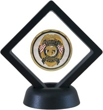 SH Challenge Coin Display Frame, 3D Floating Case Stand Holder, Black