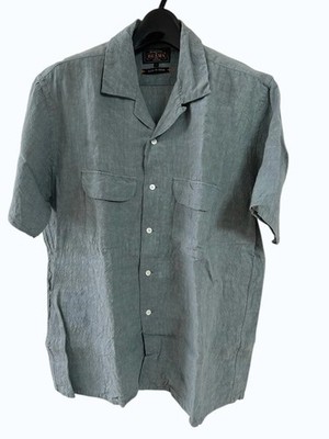 BEAMS PLUS Linen Open Collar Short Sleeve Shirt Size L Made In Japan