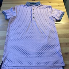 Greyson Golf Performance Fabric Wolf Icon Dot Design Polo Golf Shirt Size Small