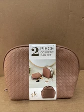 Glotech 2 Piece Cosmetic Bag Set - Brown