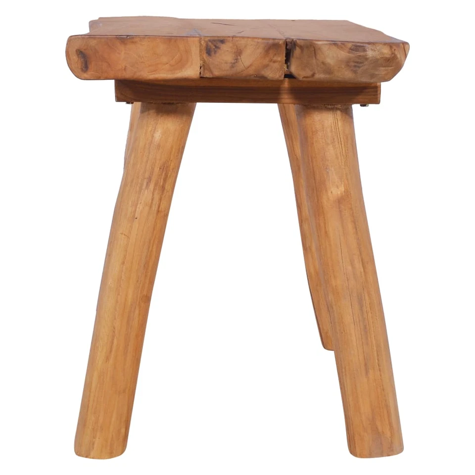 Bench Solid Teak Wood 80 cm Outdoor/Indoor Rustic Oil-Finish Garden Seat Classic - Image 3 of 4
