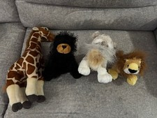 Lot Of 4 Webkinz NO CODES Giraffe, Black Bear, Lion and Dog