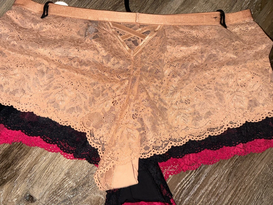 Fredericks Of Hollywood Women's Boyshort Underwear Panties 3-Pair All Lace ~ 3XL - Image 4 of 4