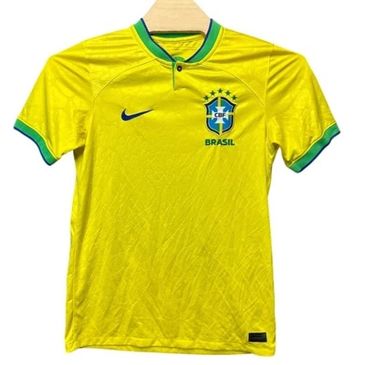 Nike Brazil 2022 Home Jersey Yellow Green CBF Soccer Shirt Mens Medium DN0680-71 - Image 1 of 4