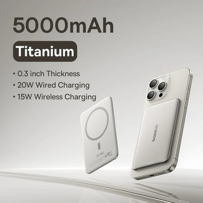 Wireless-Magnetische Powerbank 5000 mAh   Universelle 15W  & 20W Kabelgebundene