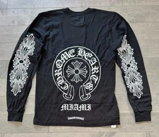 Chrome Hearts Horse Shoe Miami Exclusive LS Pocket Tee Black Size M NEW 🚚✅