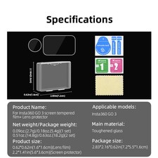 For Insta360 GO 3 Camera Full Cover Screen Protectors Tempered Film Protection