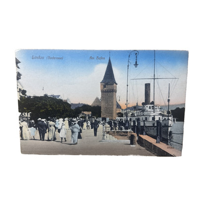 Postkarte AK Lindau Bodensee Am Hafen Dampfer Schiff Ungelaufen