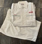 Vintage Riverside Coca Cola Coke Uniform 15 1/2 M Striped Shirt & Pants 36 x 30