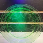 Anchor Hocking Green Depression Glass Cameo Ballerina Uranium 10.5" Cake Plate