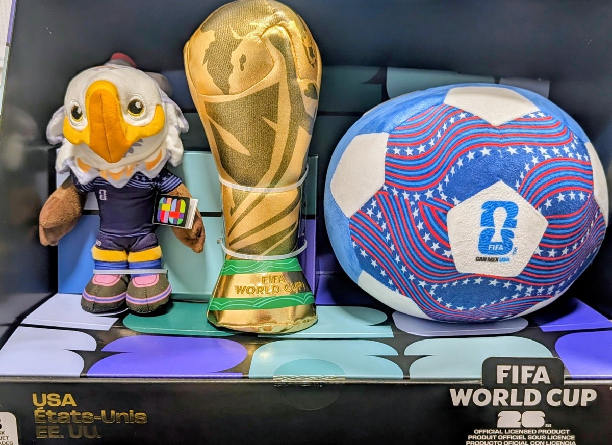 FIFA World Cup 2026 Plush 3-Pack Set Bear Soccer Ball Trophy