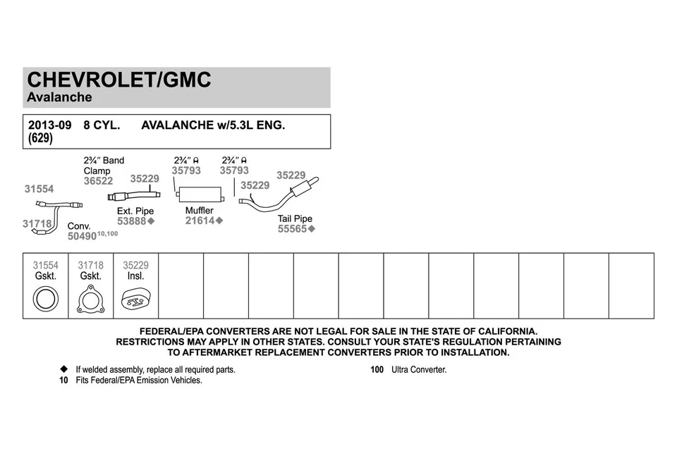 For Chevy Suburban 1500 09-14 Aluminized Steel Exhaust Flex & Pipe Assembly Foto 4 de 4