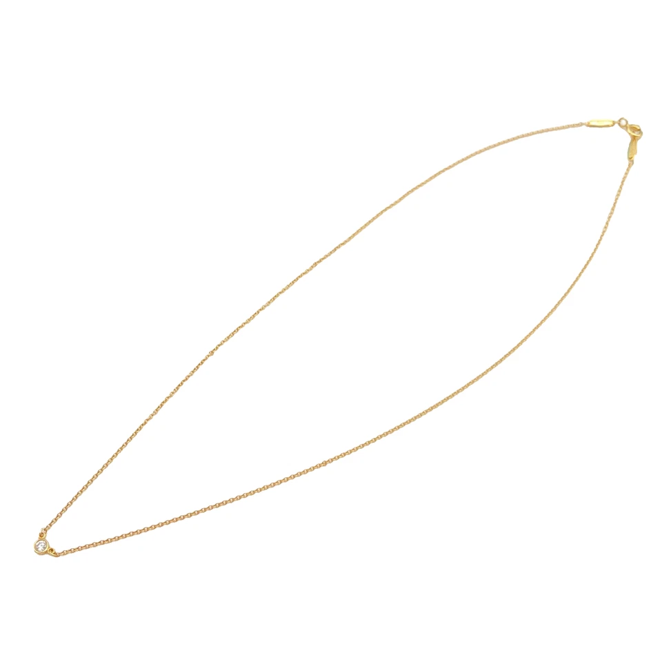 Ожерелье с бриллиантами Tiffany & Co. в ярдах 1P 0,05 карата 16 дюймов 1,8 г желтое золото K18 750 - Изображение 4 из 4