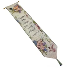 Whisper Wings Hummingbird Welcome Lilacs Tapestry Wall Hanging Bellpull w/Verse