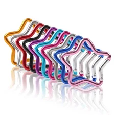 10 Pack Star Shape Carabiner Keychain Clips Spring Snap Hook Keyring Carabiners