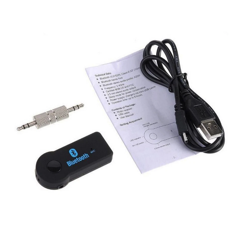 Wireless Bluetooth Audio Receiver with Mic Hand-free Phone For Car Music Aux - Image 3 of 4