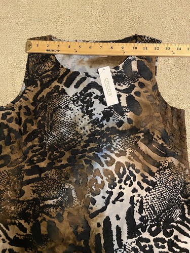 NWT Easywear by CHICO'S 0 Small Tank Top Cheetah velvet Burnout Animal Print - Picture 10 of 10