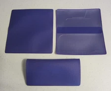 1 NEW NEON PURPLE VINYL CHECKBOOK COVER WITH DUPLICATE FLAP CHECK BOOK COVERS 