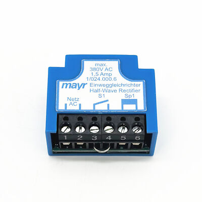 MAYR Einweggleichrichter 1/024.000.6 380VAC 1,5A- Half-Wave rectifier module