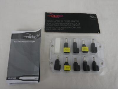 Rocketfish RF-BPRAC3 Laptop Notebook Power Adapter 9 Tips & Manual