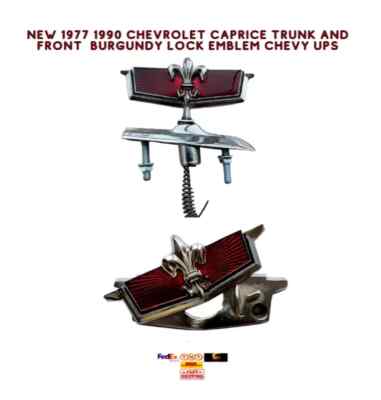 NEW 1980 1990 CHEVROLET CAPRICE HOOD FRONT and TRUNK BURGUNDY EMBLEM CHEVY SET