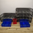 Desk Paper File Sorter Office Supplies Plastic Bins Black Storage