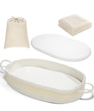 HARPPA Baby Changing Basket, Moses Basket with Waterproof Pad and Blanket