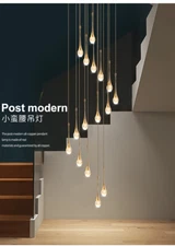 Modern LED chandelier crystal light luxury duplex Living room stair pendant lamp