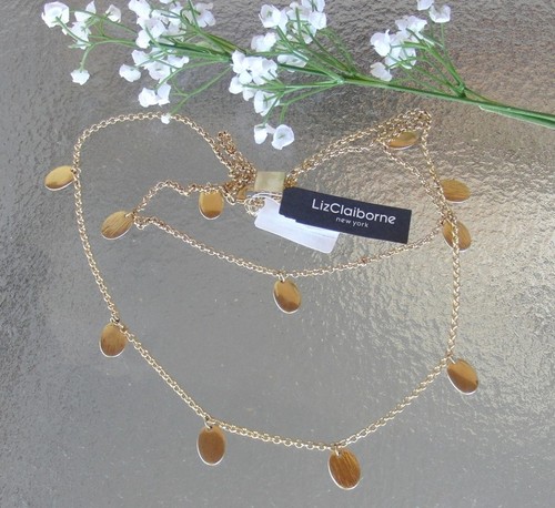 Collar de doble cadena Liz Claiborne New York tono dorado de 20" nuevo precio de venta sugerido por el fabricante $38.00 - Imagen 4 de 5