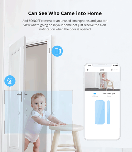 Sonoff DW2 Smart WIFI Sensor de puerta y ventana Aplicación inalámbrica Alarma de robo - Imagen 10 de 12