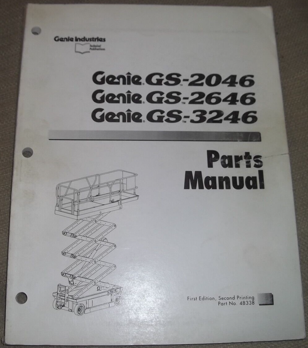 GENIE GS-2046 GS-2646 GS-3246 SCISSOR LIFT PARTS MANUAL BOOK