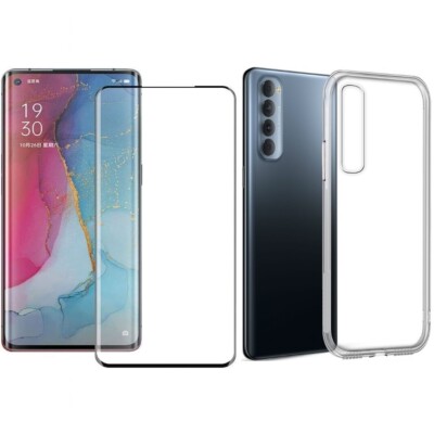 HANDY SCHUTZ HÜLLE TPU + DISPLAY GLASFOLIE SCHUTZGLAS Für OPPO RENO 4 PRO LCD 9H