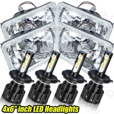 4pcs 4x6" LED Headlights HI-LO Beam Lamp for Chevy Pickup 1981-87 C10 K10 Blazer