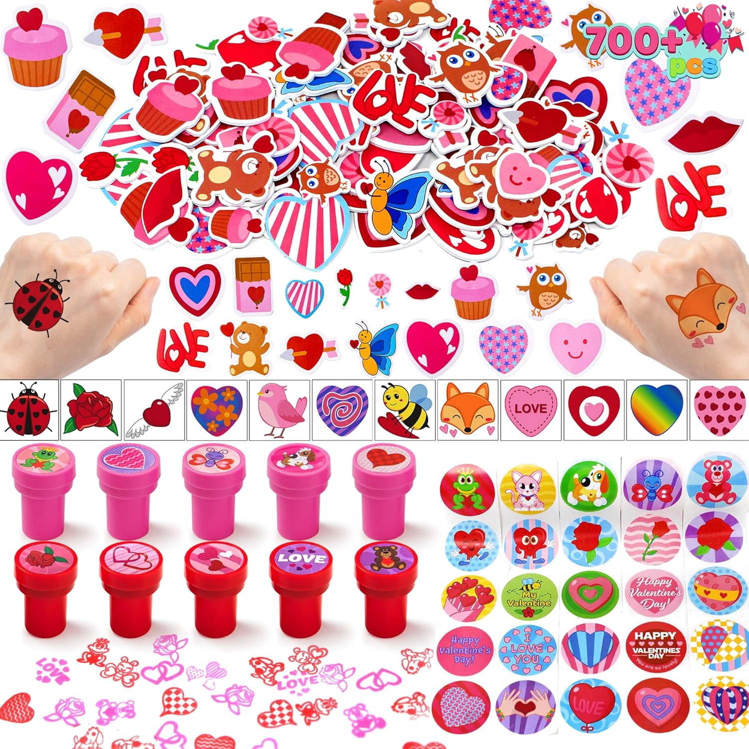 700-Piece Valentine's Day Craft Kit with Foam Stickers for Kids Party Favors