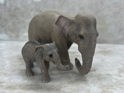 Schleich Elephant Family: Adult Female and Baby, Retired 2011 | eBay