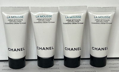 4 X Chanel La Mousse Anti Pollution Cleansing Cream To Foam 5ml/ 0.17oz. Each