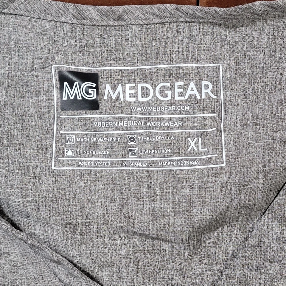 Blusa Médica MedGear Mujer Elástica XL Gris Brezo Grafito 4 Bolsillos Enfermera Médica Foto 3 de 4
