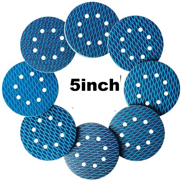 150PACK 5Inch Diamond Shape Sanding Discs 8-H Hook Loop Sand Paper 180# for Wood