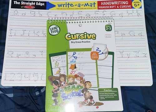 Melissa & Doug Handwriting Cursive Write-A-Mat Placemat & Leap Frog ...