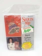 Sequin Art Christmas Quick Applique Patches 33424 Bell Sealed NOS